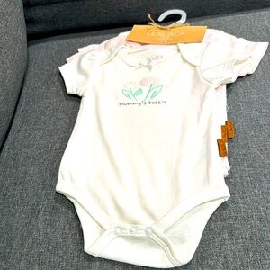 Lila and Jack White and Pink Baby Onesie Set